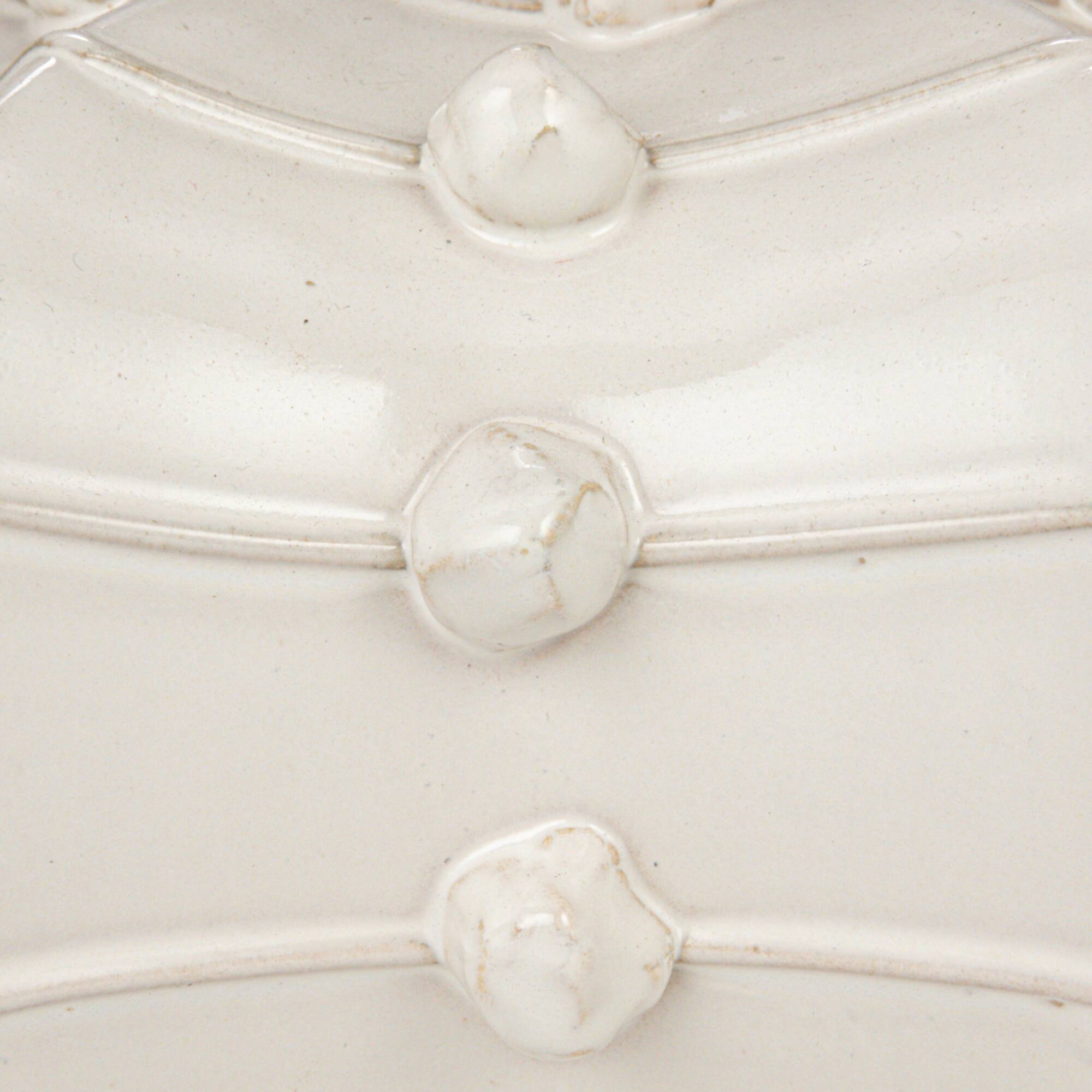 Hello Honey® 18.5" White Stoneware Hobnail Fluted Table Lamp with Linen Shade & Inline Switch